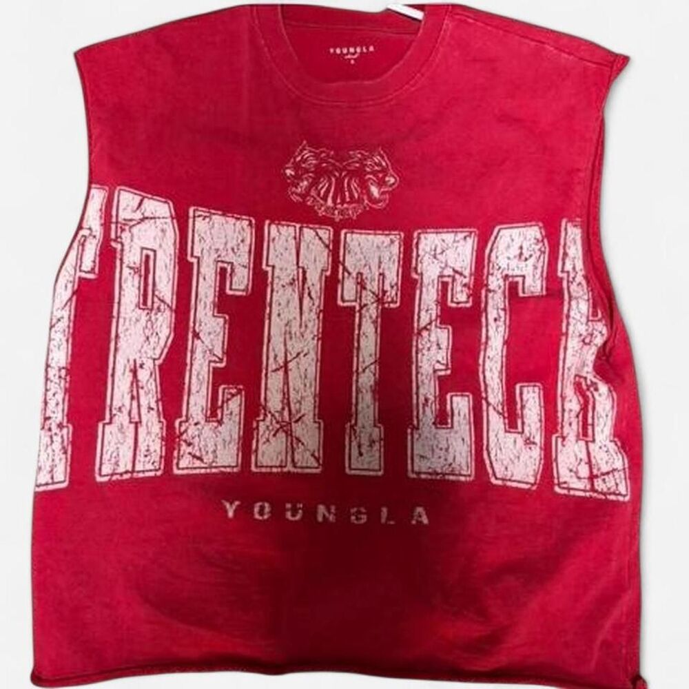 Youngla Men's Red and White Vest